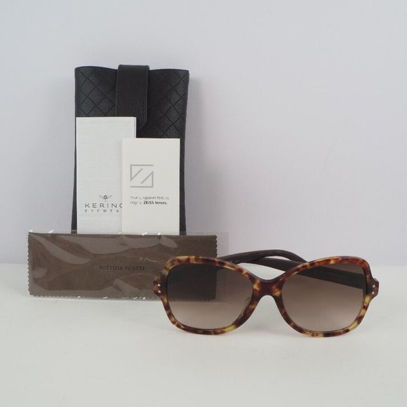 BOTTEGAVENETA  Intrecciato sunglasses Brown Platstick/leather - Picture 1 of 10